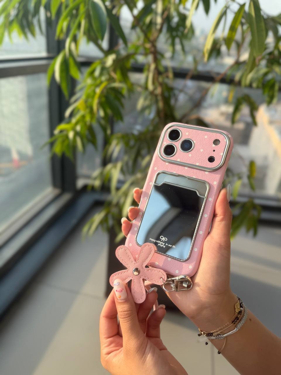 قاب گوشی pink mirror strap