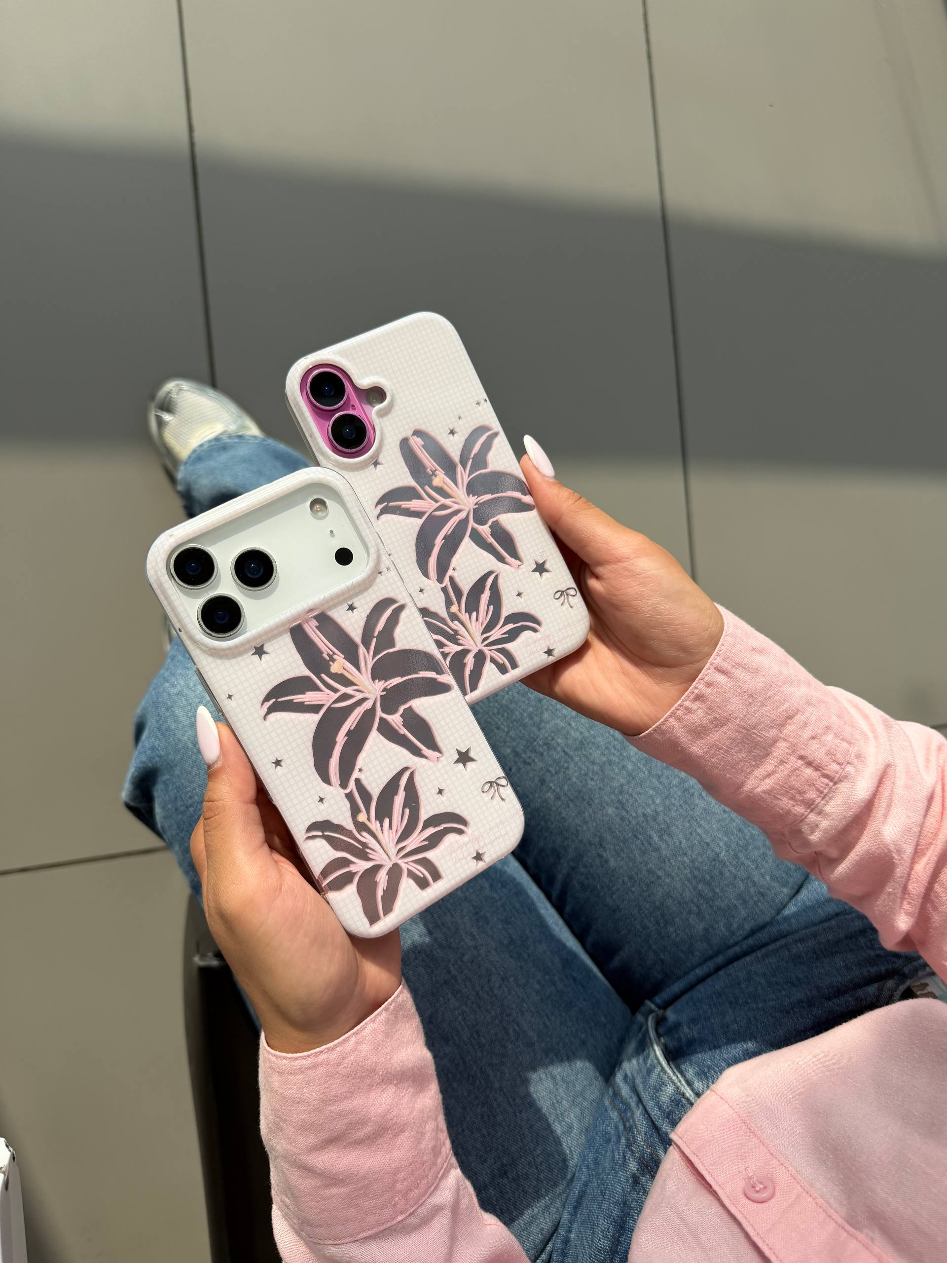 قاب گوشی hologram pink lilium