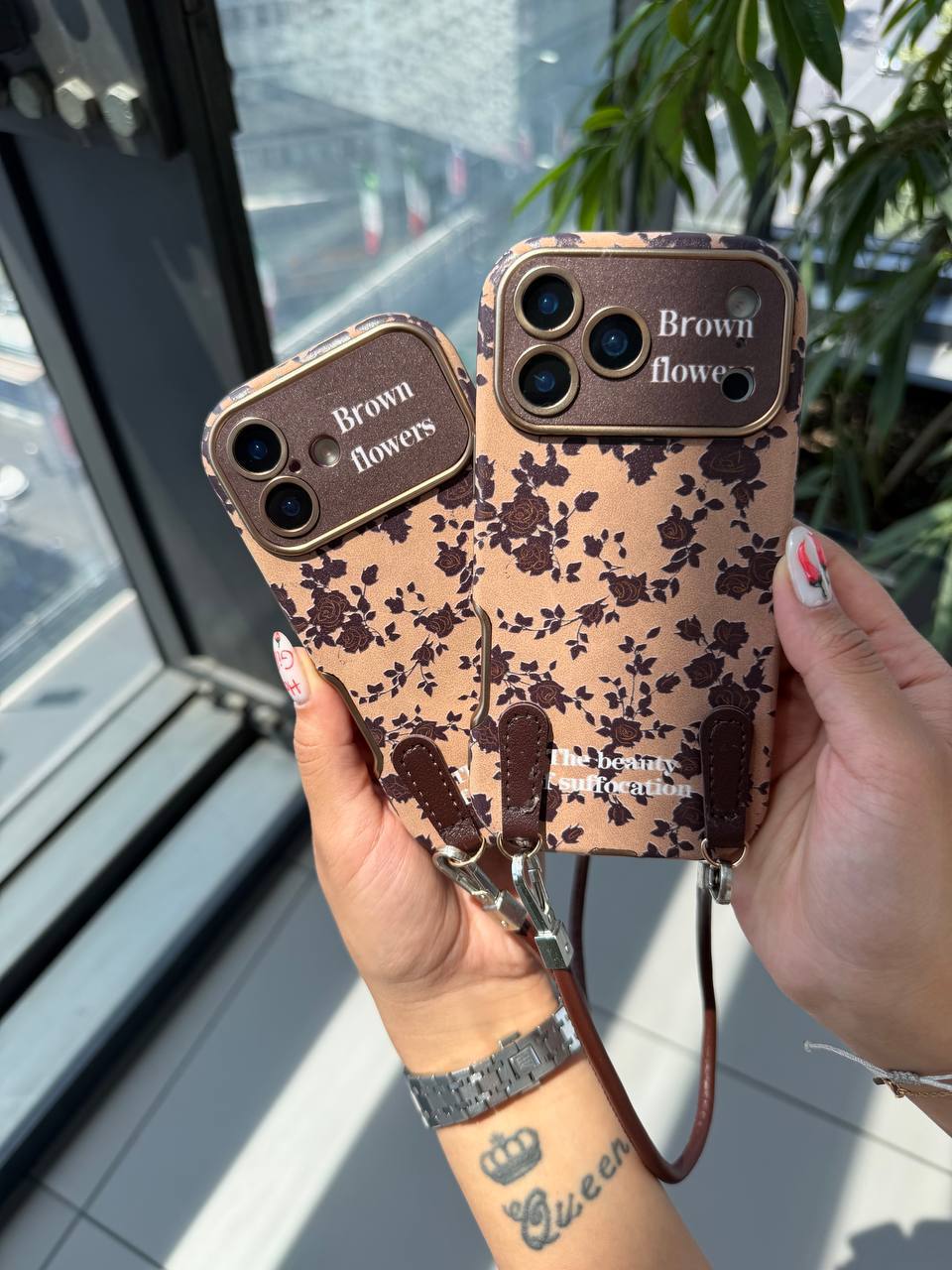 (110)قاب گوشی brown flower