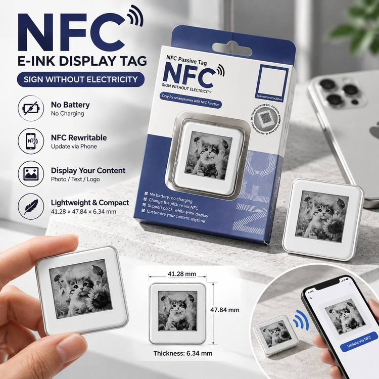 (112)تگ نمایشگر جوهر الکترونیکی NFC
